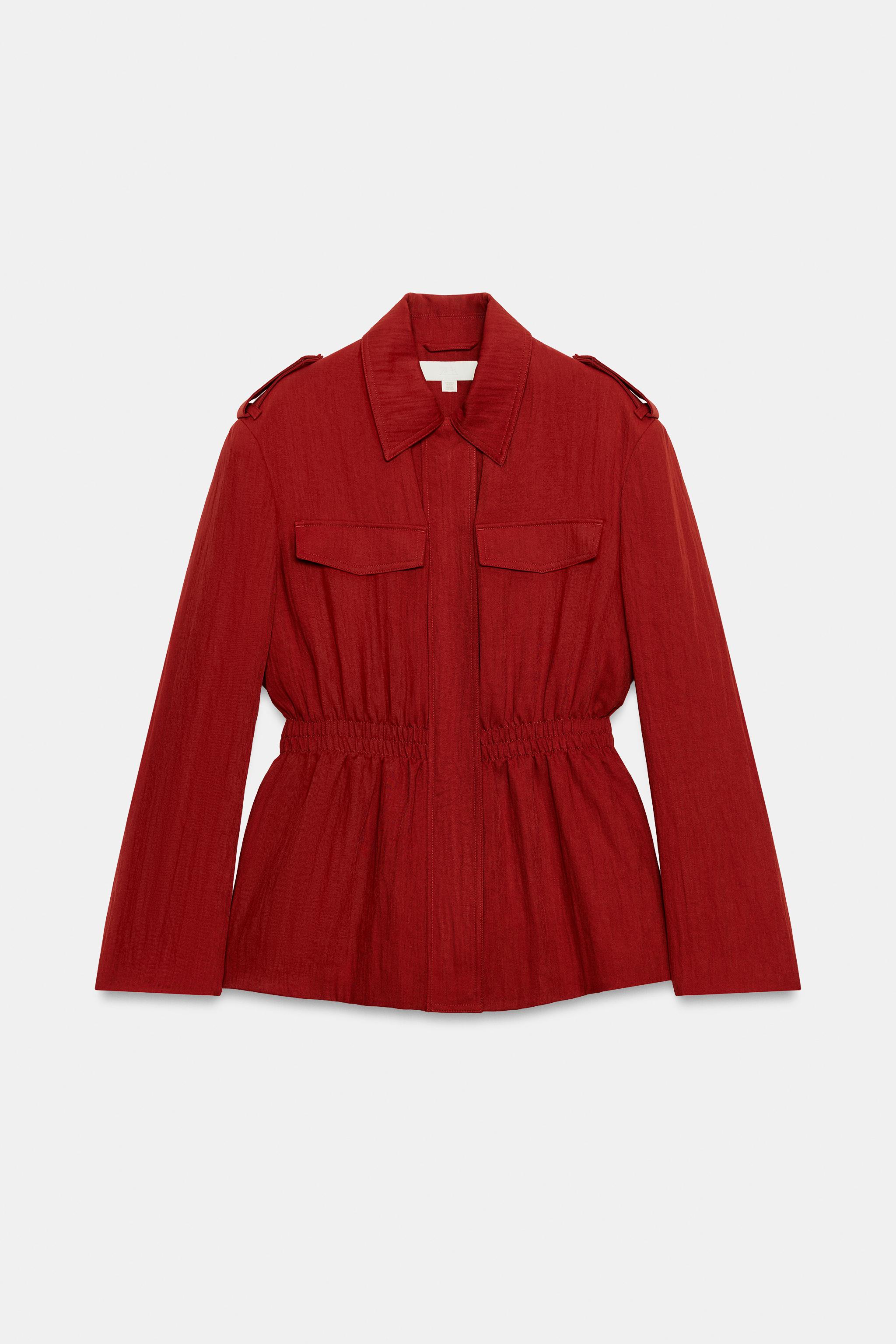 Женские куртки Zara SAFARI JACKET WITH SHOULDER PADS — фото 7