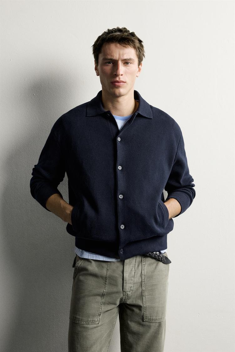 Cardigan regular fit estructura