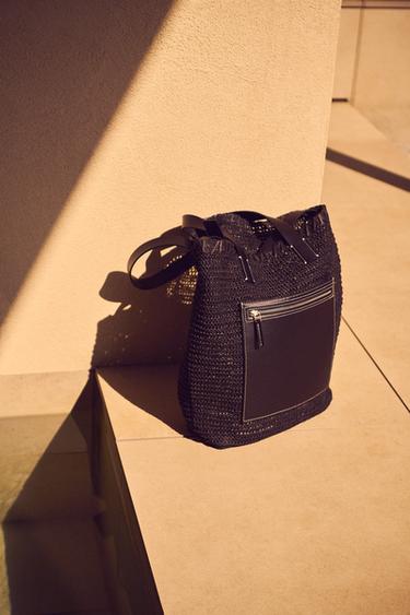 WOVEN SHOPPER BAG - Black by Zara