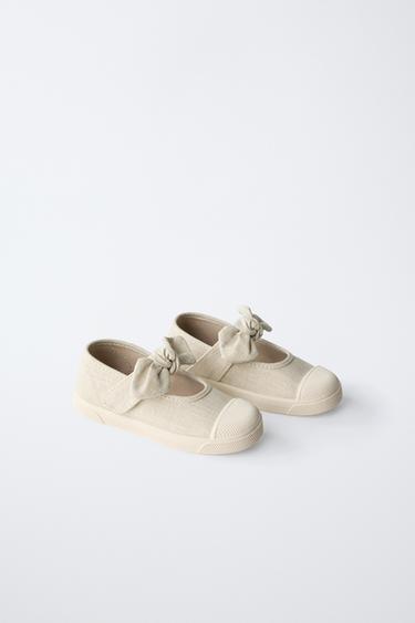 PLIMSOLLS WITH BOW - Ecru White by Zara - Image 1