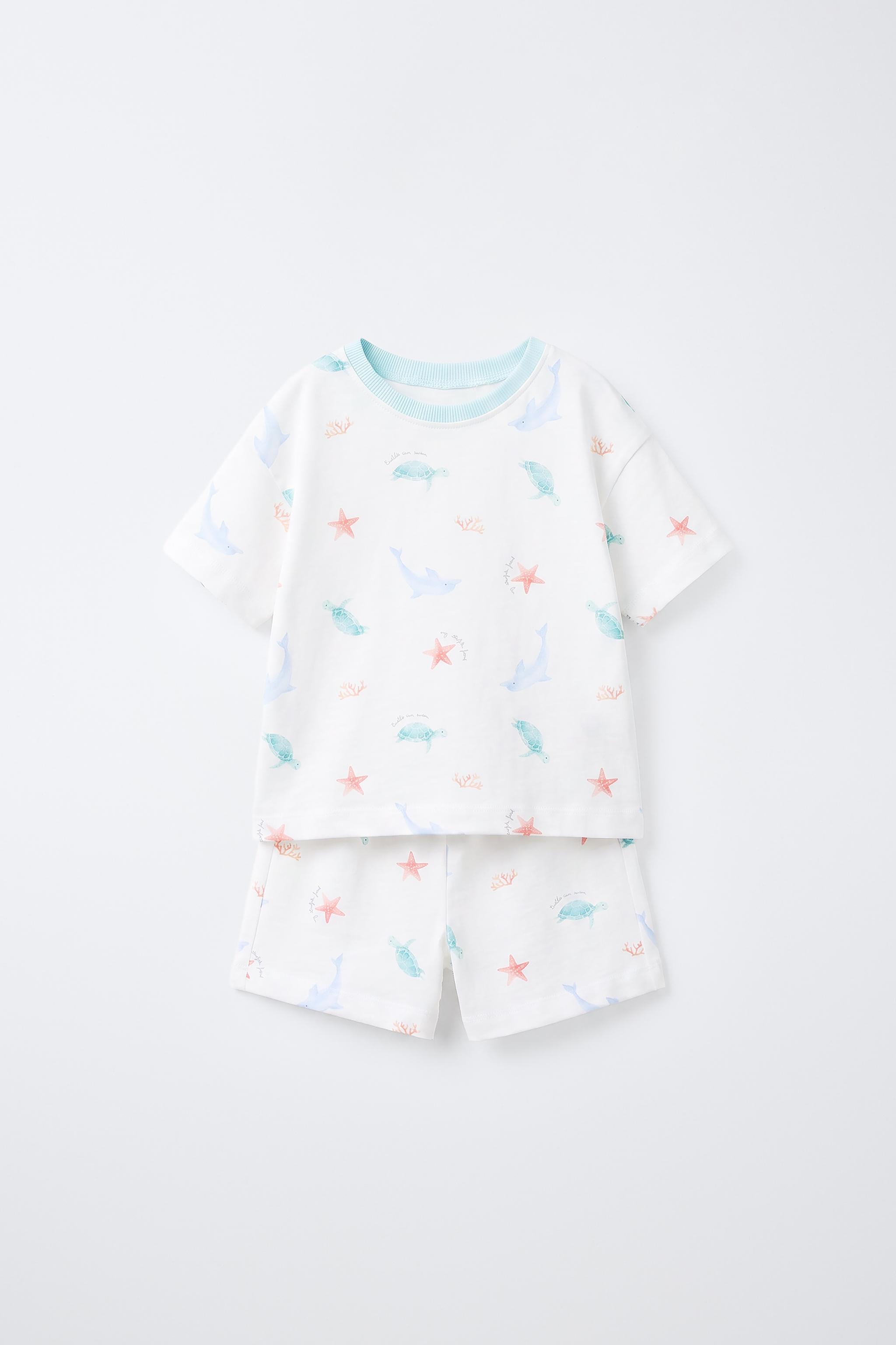 1 1/2-6 YEARS/ MARINE PRINT PYJAMAS — Ecru