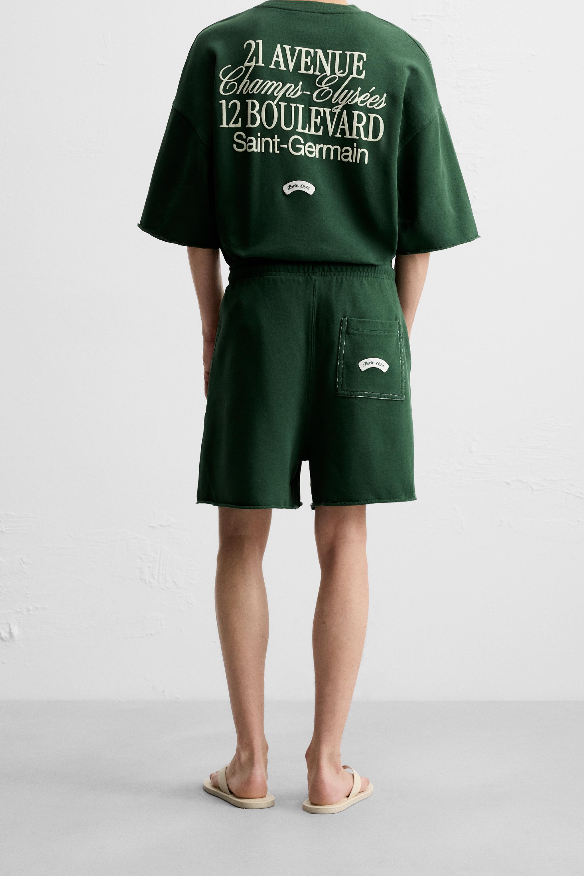 【ZARA】フェイデッド ジョガーバミューダパンツ ウォッシュ加工ジョガーバミューダパンツ - rウォッシュグリーン