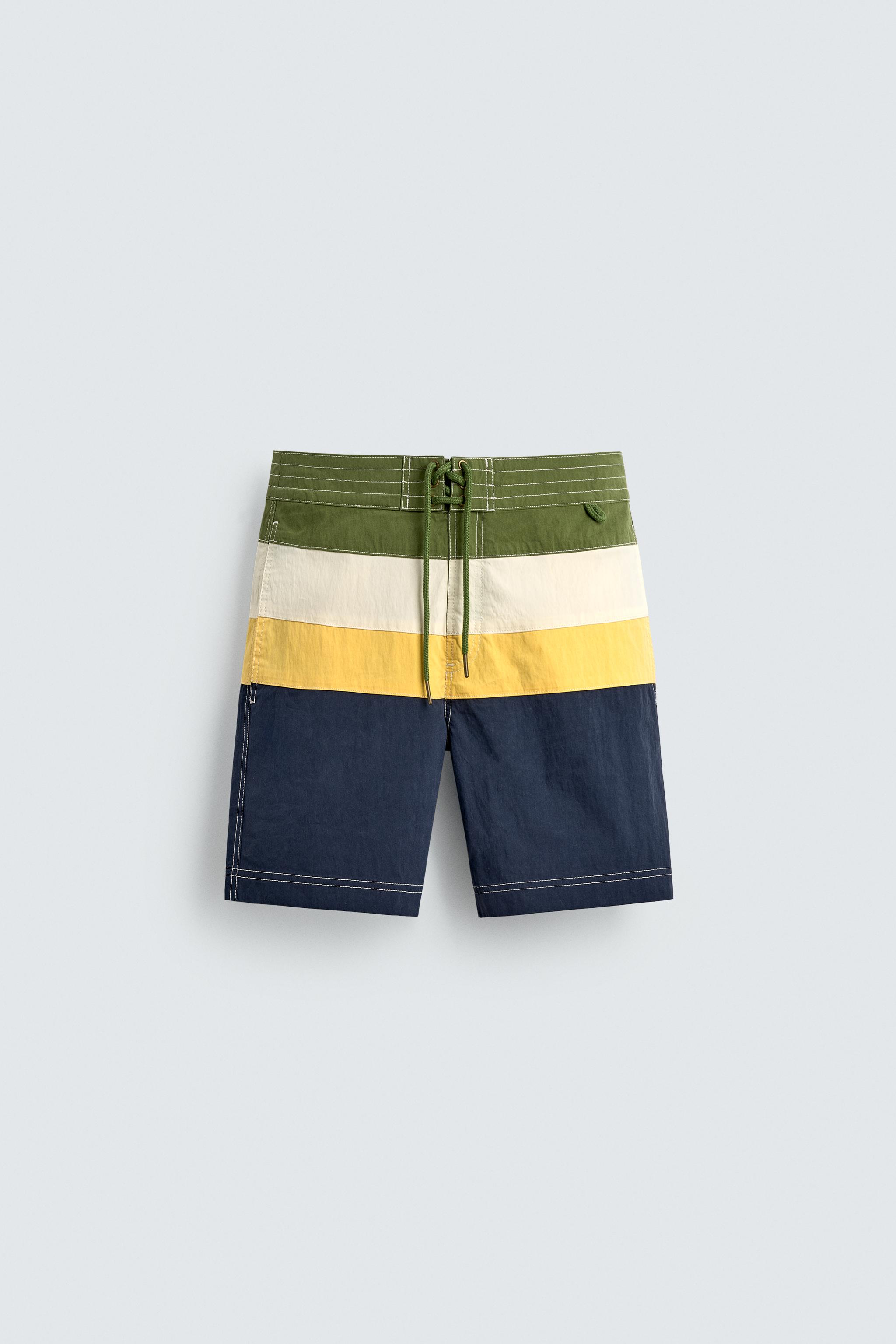 MAILLOT DE BAIN LONG À BANDES