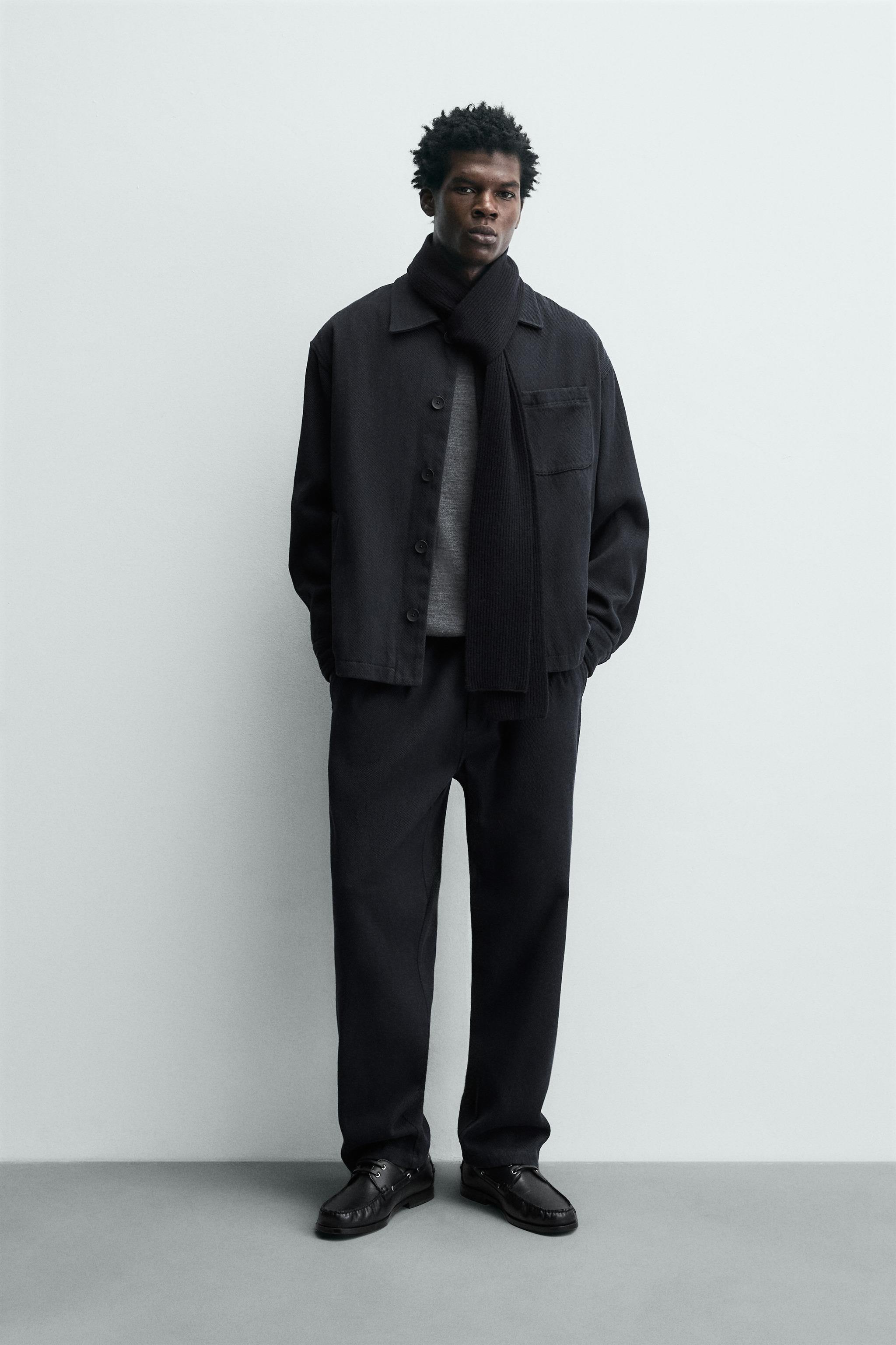 ポケット付きテクスチャーシャツジャケット - ネイビーブルー | ZARA