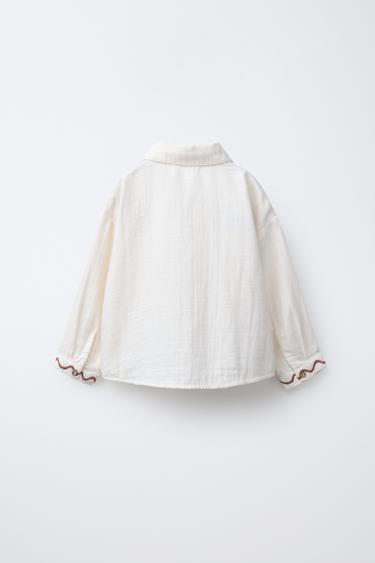 EMBROIDERED SHIRT - Ecru by Zara - Image 1
