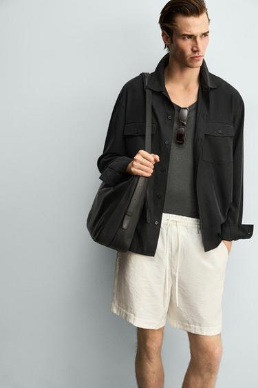 SHORT FLUIDE COUPE DÉCONTRACTÉE - Blanc cassé de Zara - Image 4