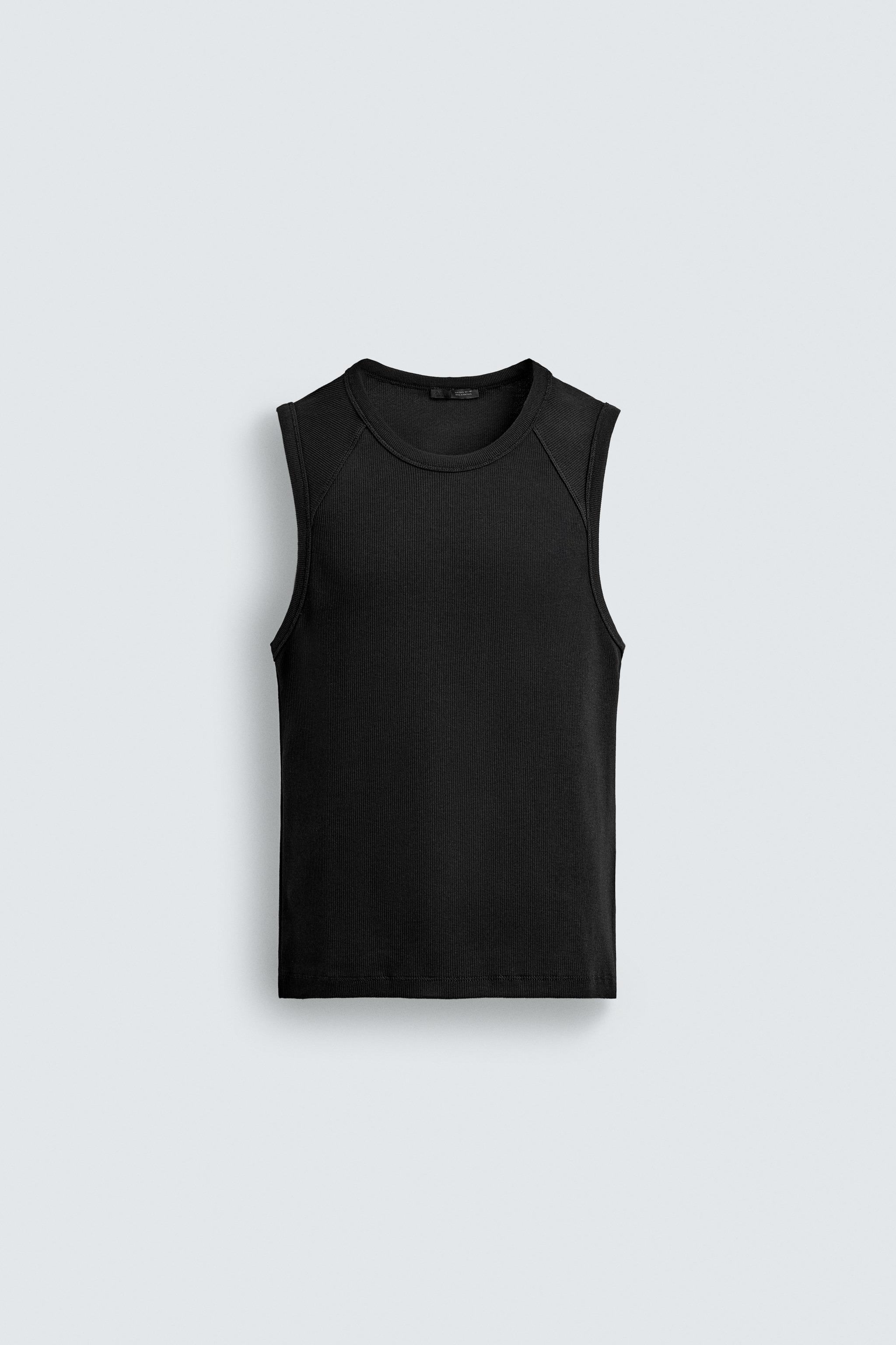 トップス salvation Y16AsymmetricDrapedTank SLIM FIT TANK TOP - Black | ZARA Turkey