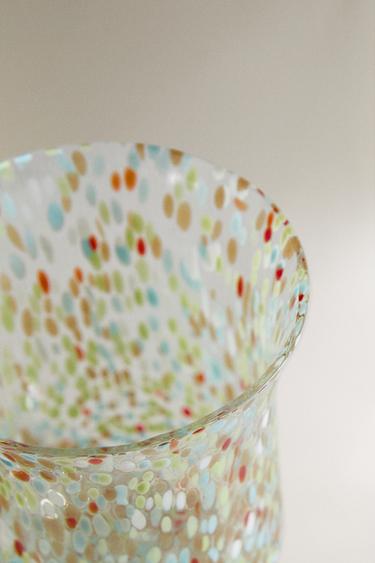 MULTICOLOURED GLASS TUMBLER - Blue green by Zara - Image 2