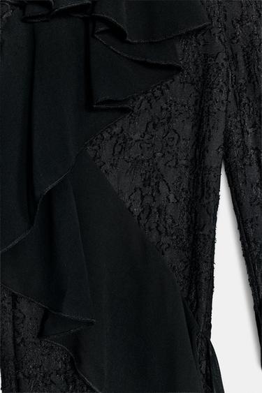 LACE TROUSERS WITH RUFFLES - Black by Zara - Image 9