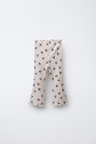 PANTALON FLARE SOFT IMPRIMÉ - Sable / Chiné de Zara - Image 1