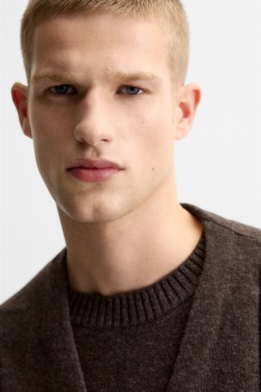 CARDIGAN EN LAINE - Marron de Zara - Image 5