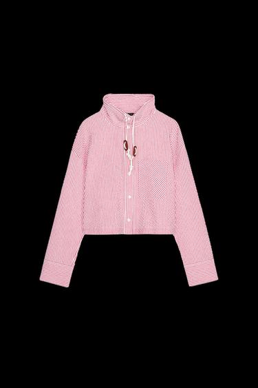 CAMISA RAYAS CUELLO SUBIDO - Rojo / Blanco de Zara - Imagen 0