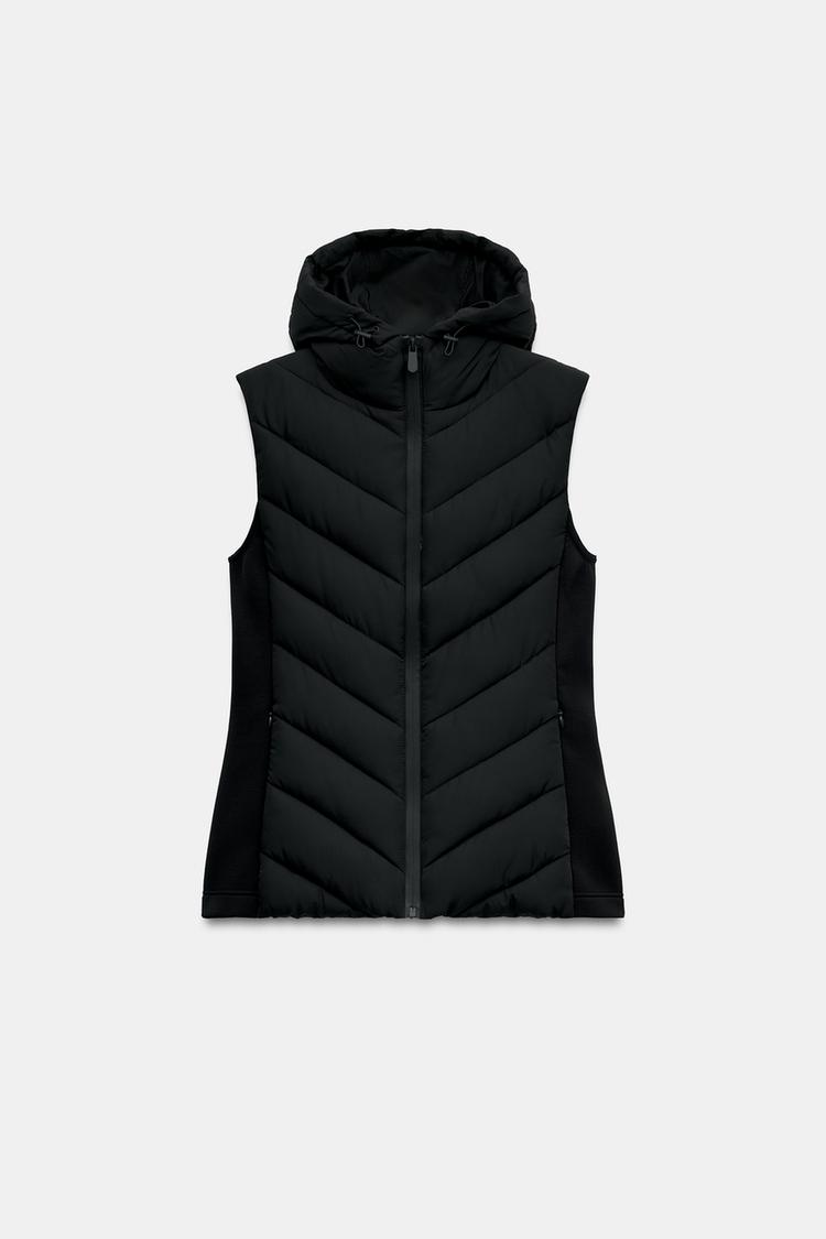 COMBINED QUILTED GILET WITH HOODIE