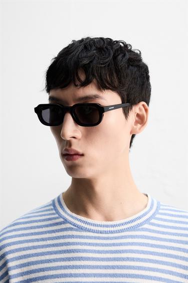 STRIPED TEXTURED KNIT T-SHIRT - Blue/White by Zara