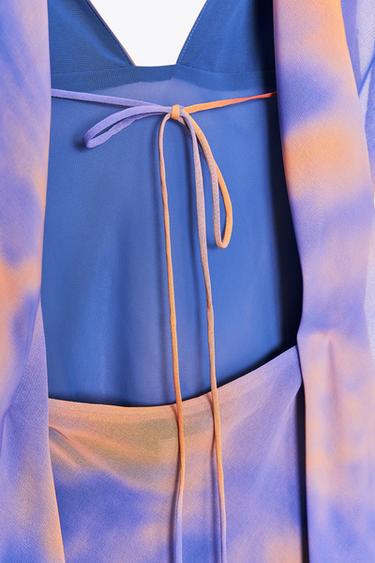 ROBE LONGUE IMPRIMÉE FOULARD - TYE ORANGE de Zara - Image 10
