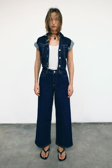Z1975 HIGH-WAIST CULOTTES - Blue by Zara
