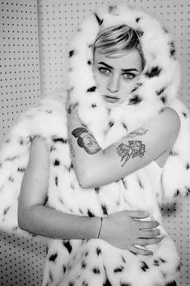 ANIMAL PRINT FAUX FUR SHORT COAT - Black / White by Zara - Image 0