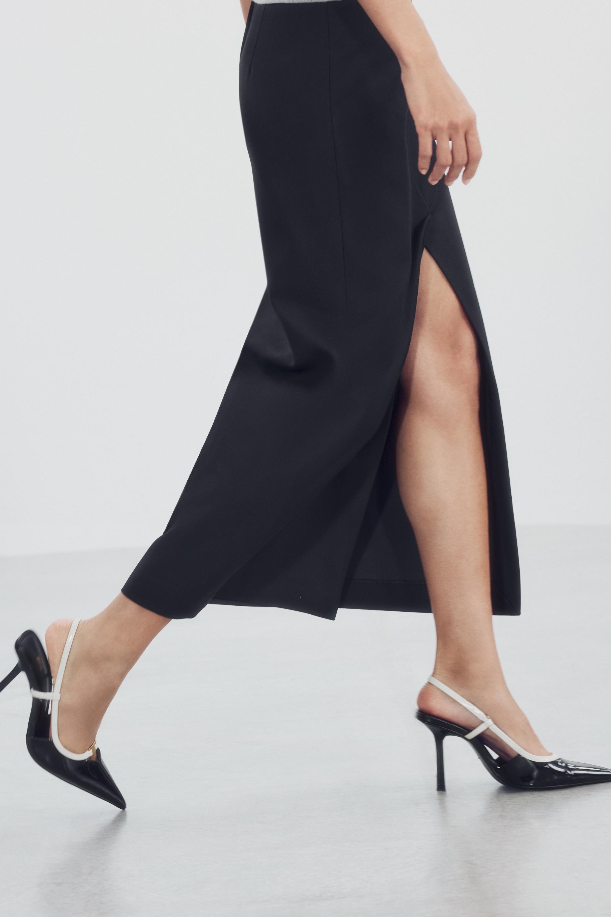 PATENT EFFECT SLINGBACK SHOES