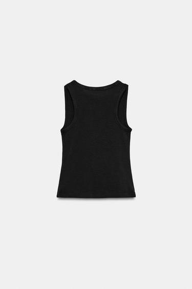 TOP RUSTIQUE EFFET DÉLAVÉ - Gris anthracite de Zara - Image 3