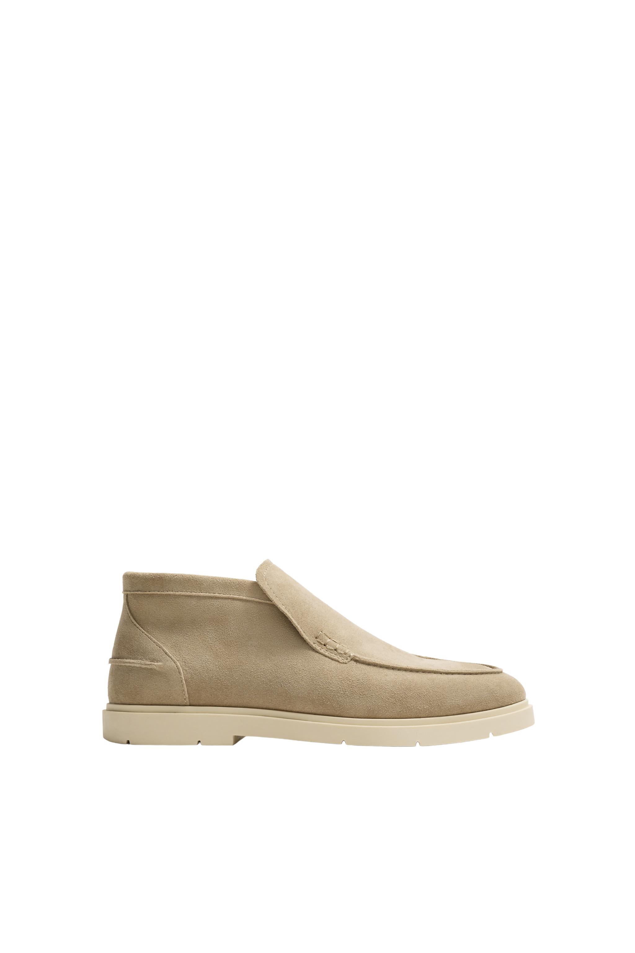 CASUAL LEATHER BOOTS - Beige | ZARA South Africa