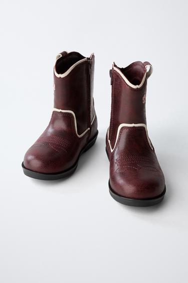 EMBROIDERED COWBOY BOOTS - Maroon by Zara - Image 2