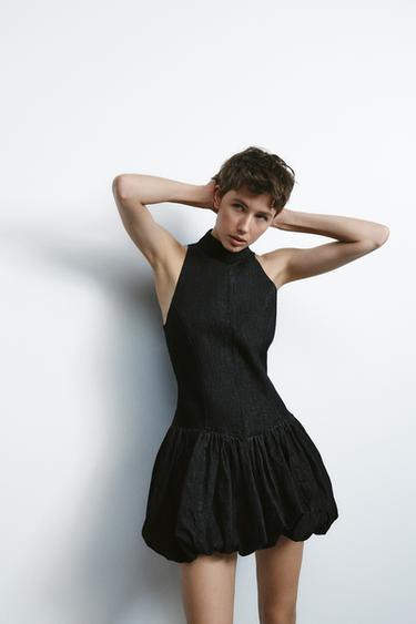 BALLOON DENIM DRESS - Anthracite grey by Zara