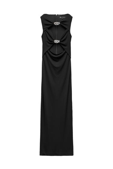 SHINY CUT-OUT MIDI DRESS