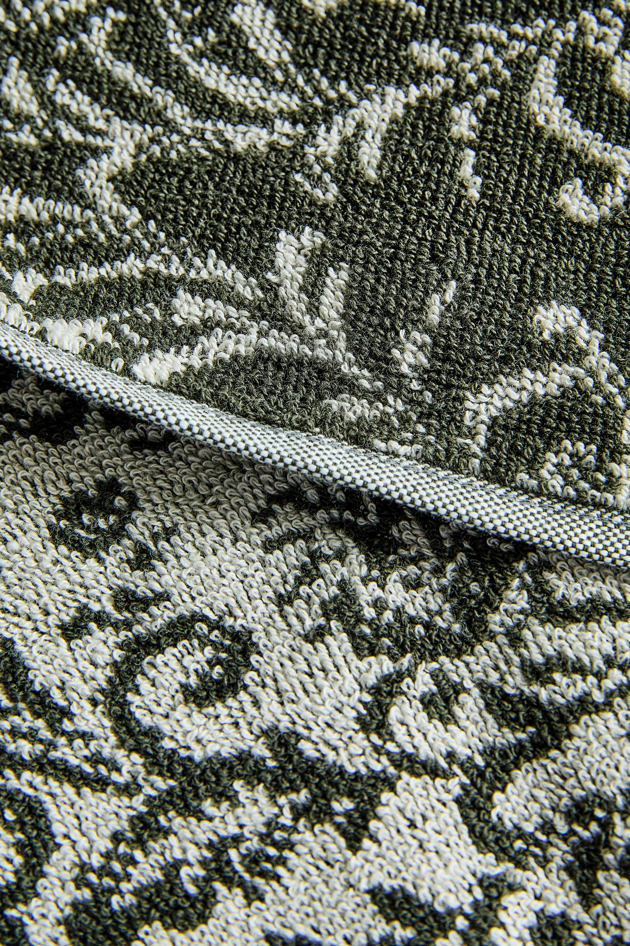 SERVIETTES DE BAIN COTON ÉPONGE JACQUARD FLORAL (ENSEMBLE DE 3)