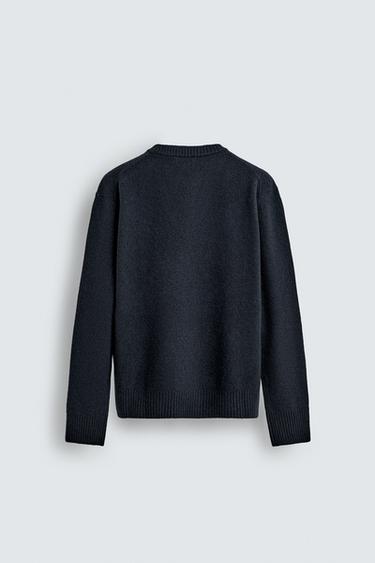 WOOL V-NECK JUMPER AARON LEVINE X ZARA - Navy blue by Zara - Image 7