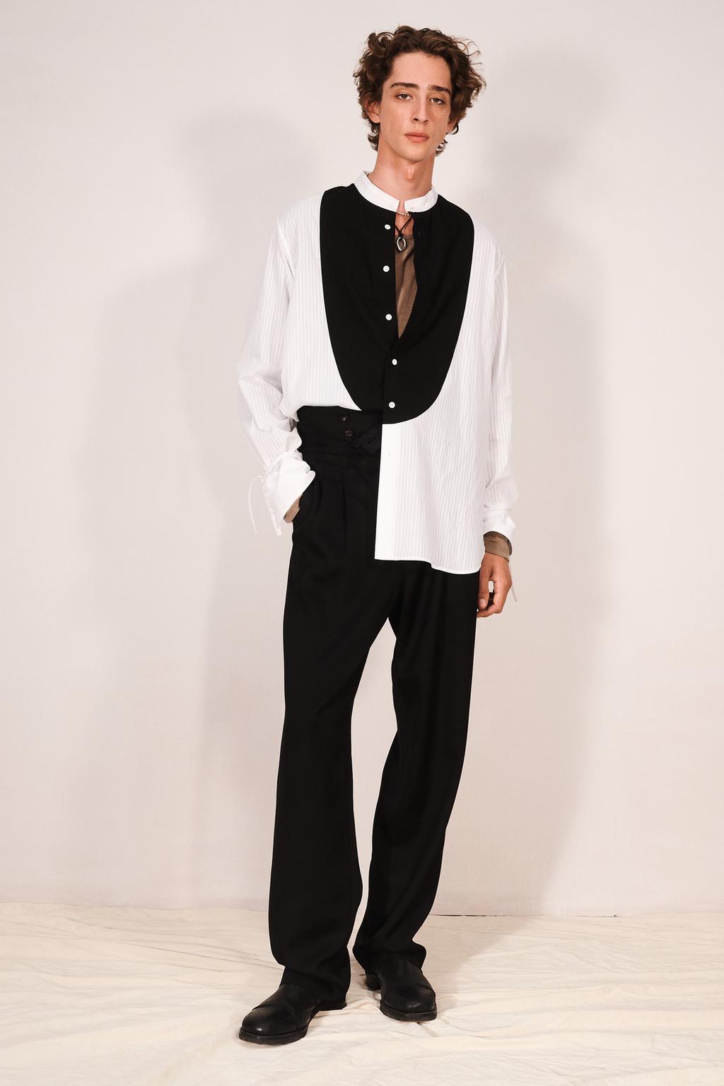 RELAXED FIT CONTRAST BIB SHIRT