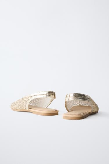 GOLD SLINGBACK BALLET FLATS - Gold by Zara - Image 4