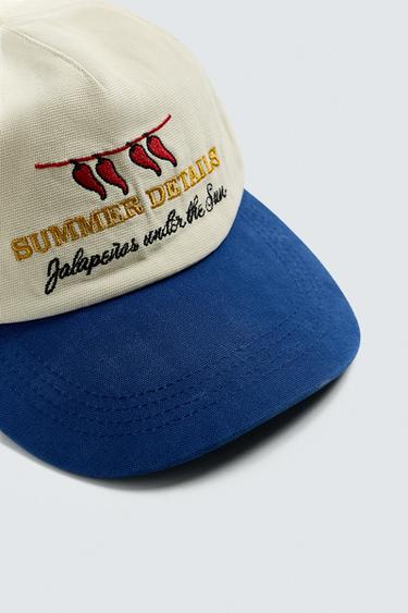 CONTRAST EMBROIDERY CAP - Ecru by Zara - Image 4