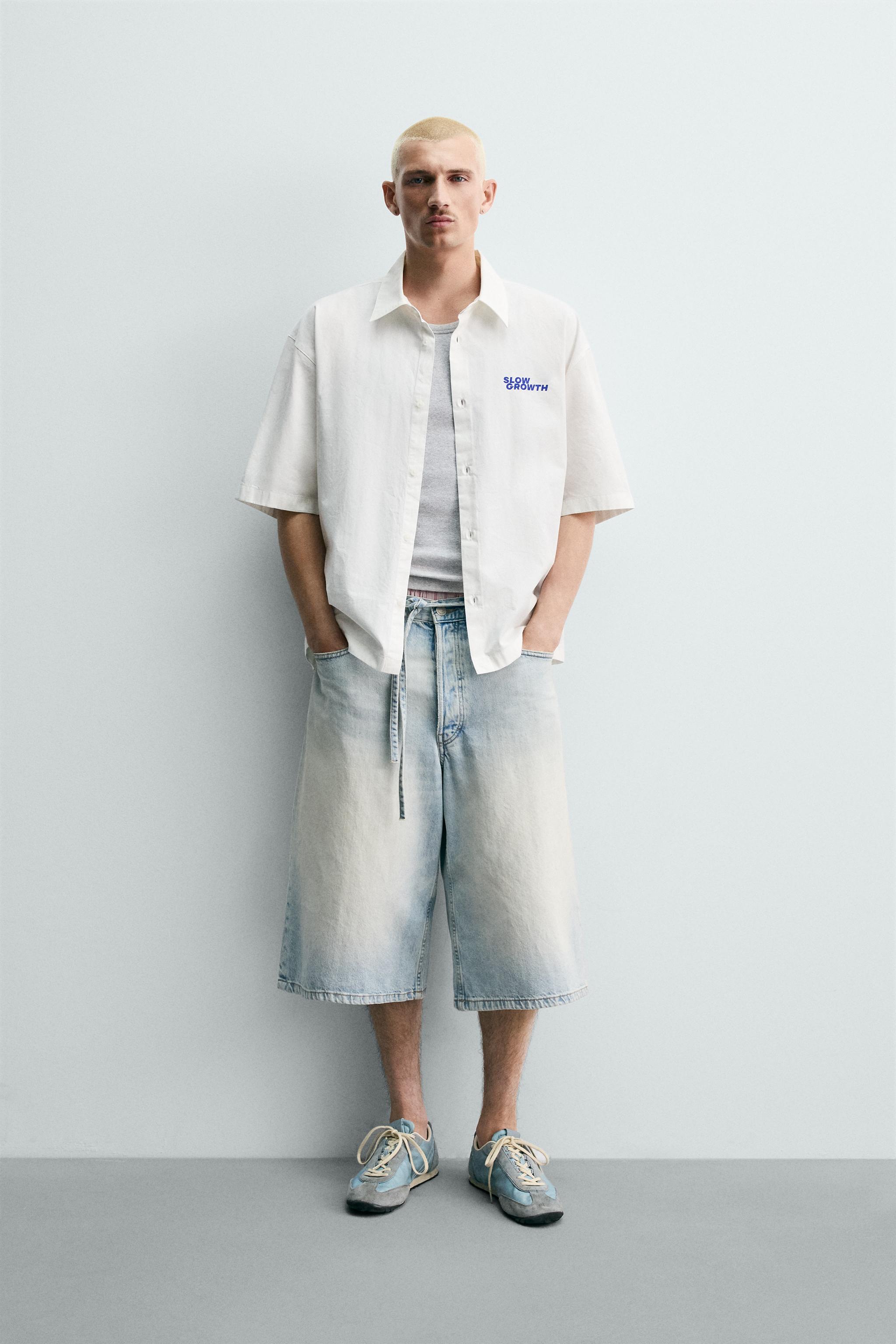 CHEMISE LAVÉE À IMPRIMÉS GRAPHIQUES