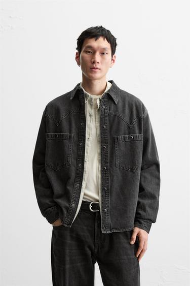 ΠΟΥΚΑΜΙΣΟ ΝΤΕΝΙΜ WESTERN - Μαύρο του Zara
