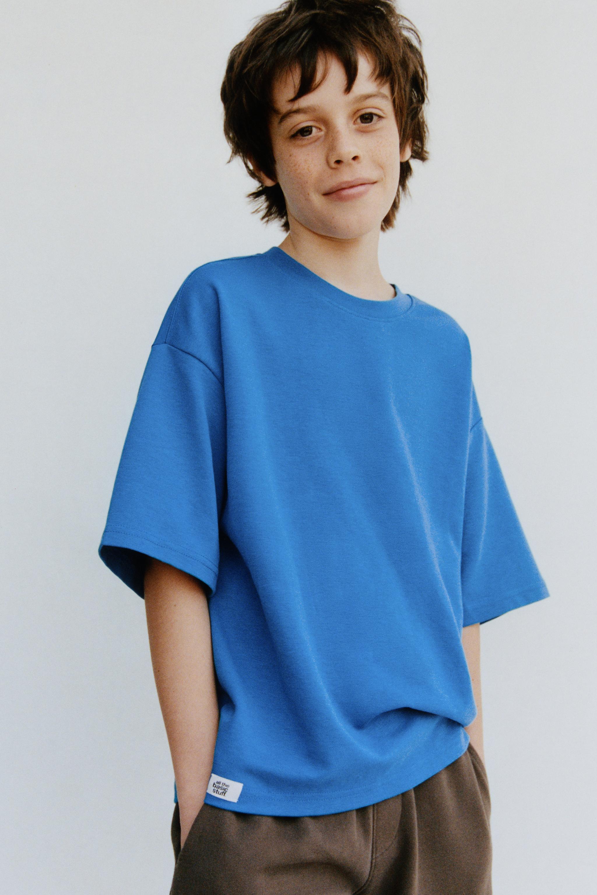 INTERLOCK PLAIN T-SHIRT — Bluish