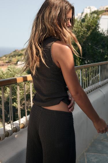 TEXTURED TOP - Chocolate by Zara - Image 3