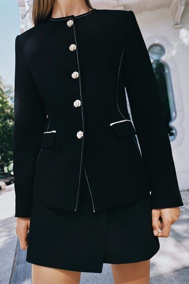 TRIM DETAIL BLAZER - Black de Zara - Image 2