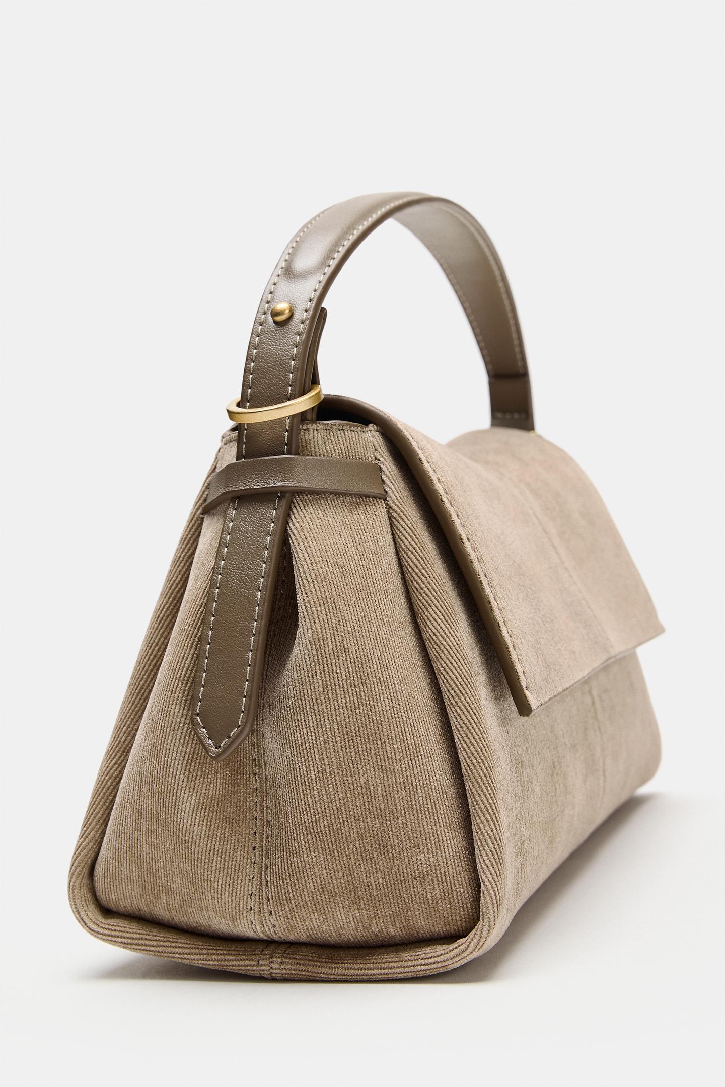 Женская сумка Zara Flap Crossbody, цвет: Серо-коричневый серый — фото 4