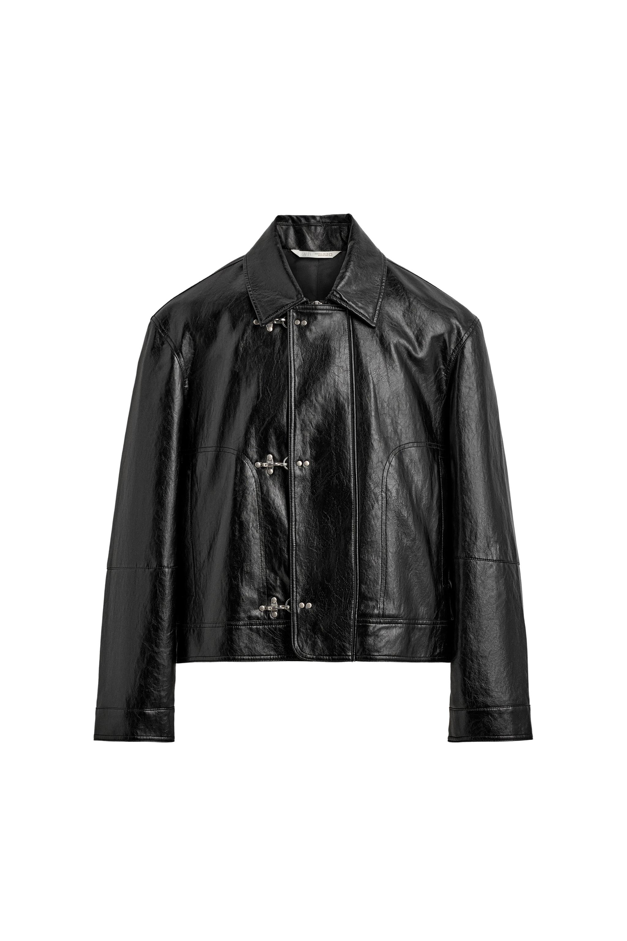 FAUX LEATHER JACKET WITH FIREMAN CLASPS - Black | ZARA United States