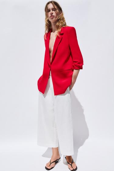 DRAPED SLEEVE BLAZER - Red by Zara