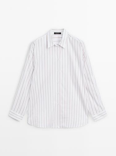 Zara Loose-fitting striped shirt - White
