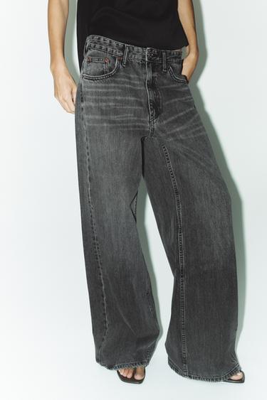 JEANS TRF WIDE LEG TIRO ALTO - Negro de Zara