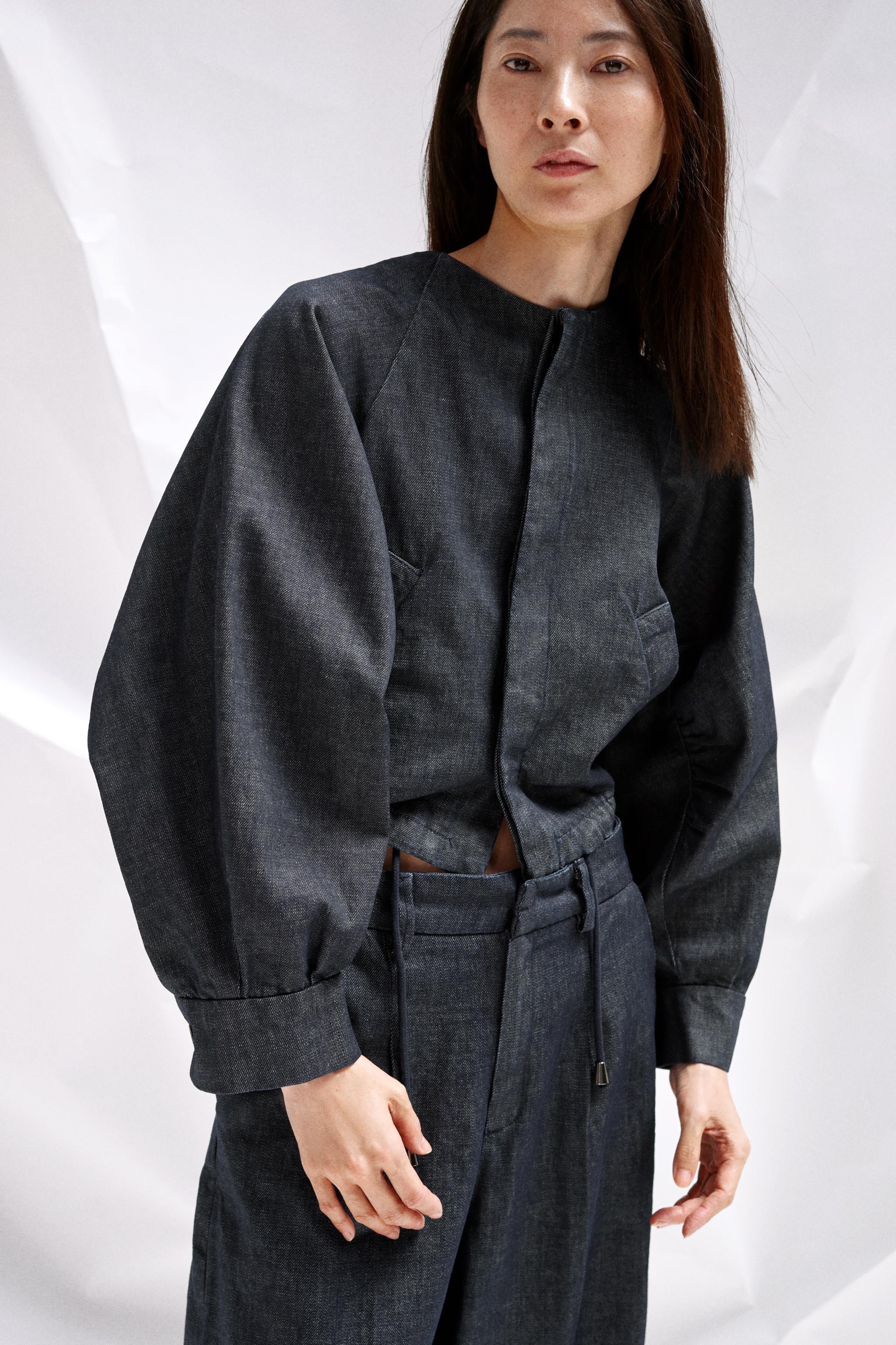 ZW COLLECTION デニムボンバージャケット - ブルー | ZARA Japan