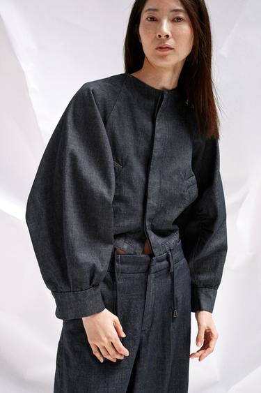 ZW COLLECTION デニムボンバージャケットブルーZaraのZW COLLECTION デニムボンバージャケット - ブルー 