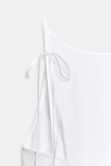 VOLUMINOUS TRENCH MIDI DRESS - White by Zara - Image 3