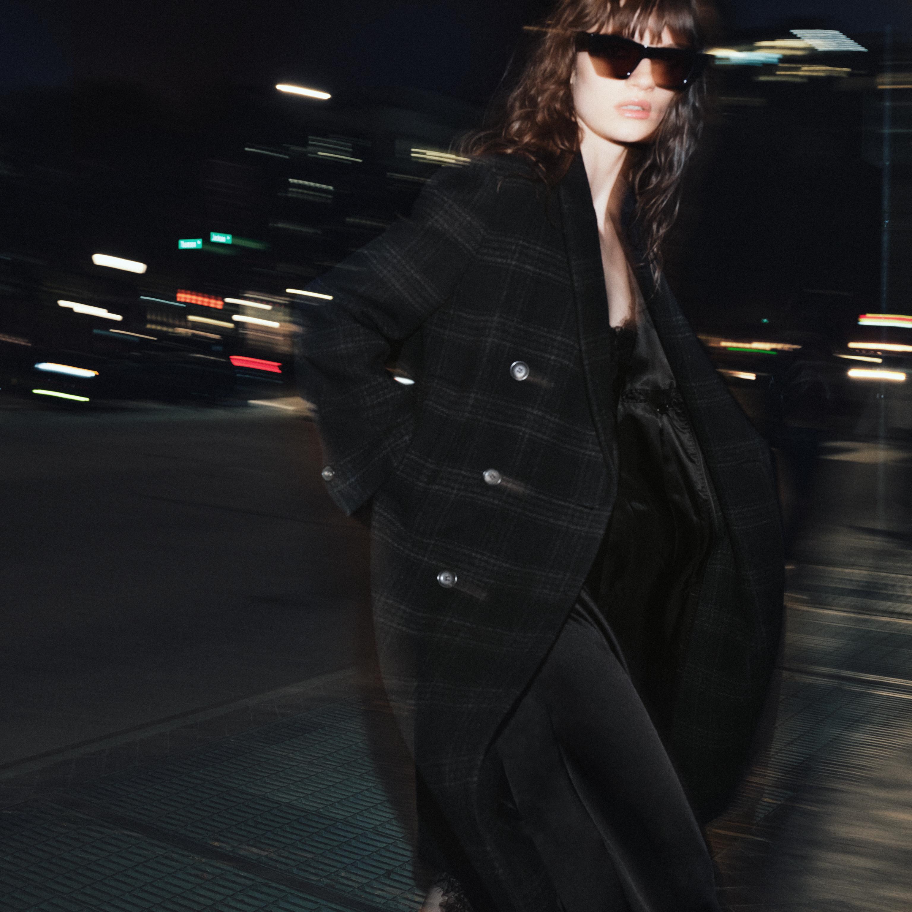 Zw Collection Checked Wool Blend Coat by Zara