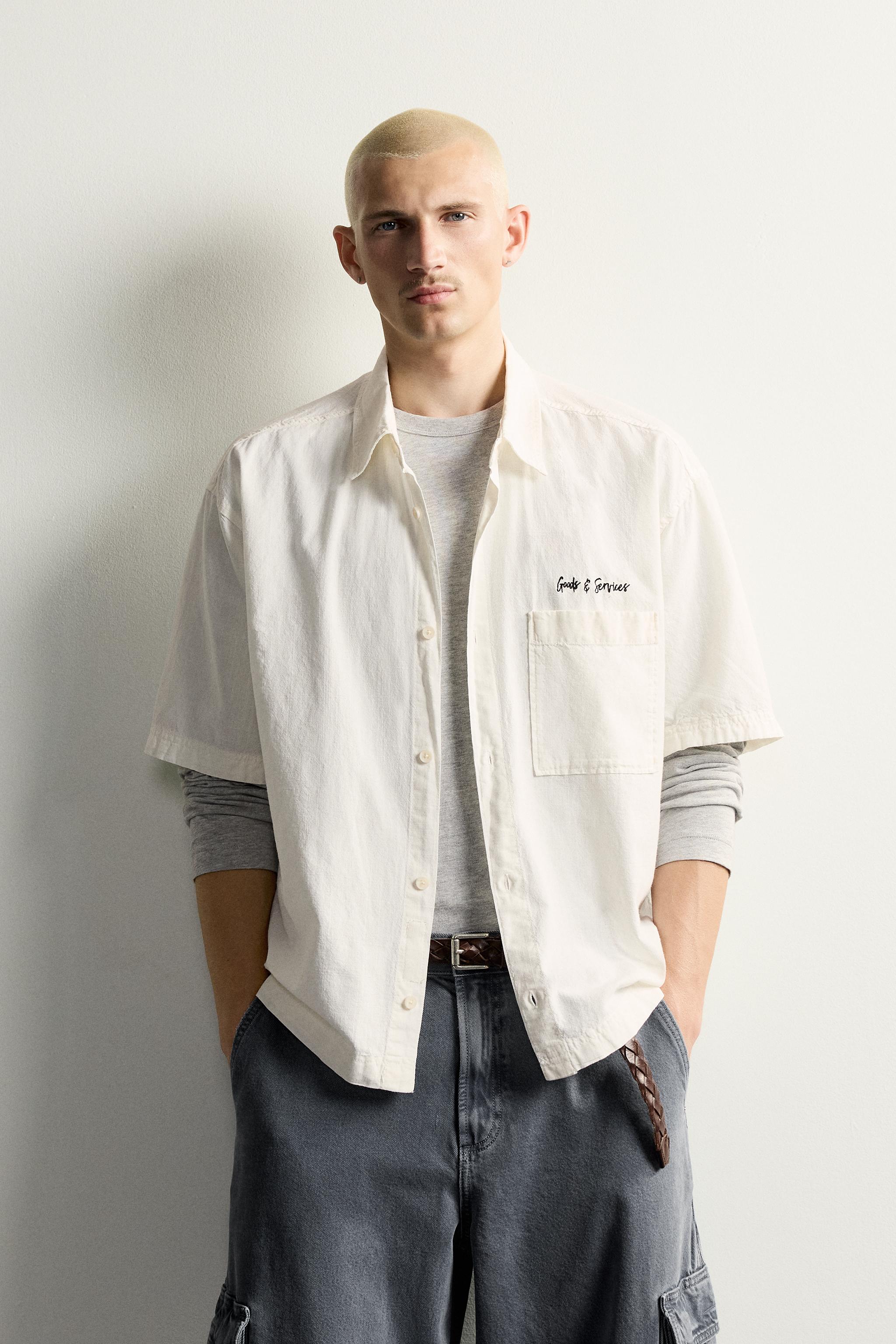 RELAXED FIT COMBINED EMBROIDERY SHIRT