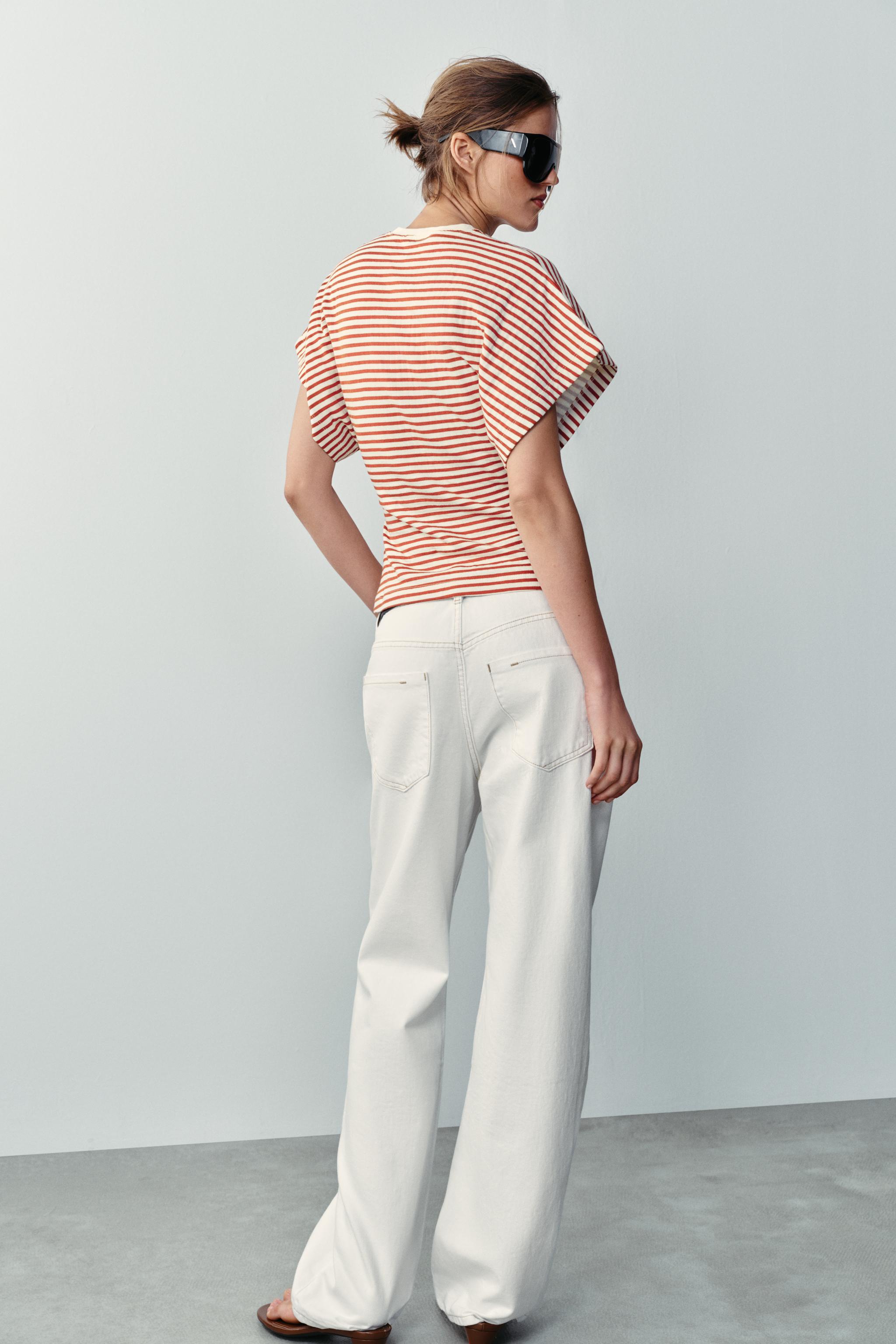 WIDE SLEEVE STRIPED T-SHIRT