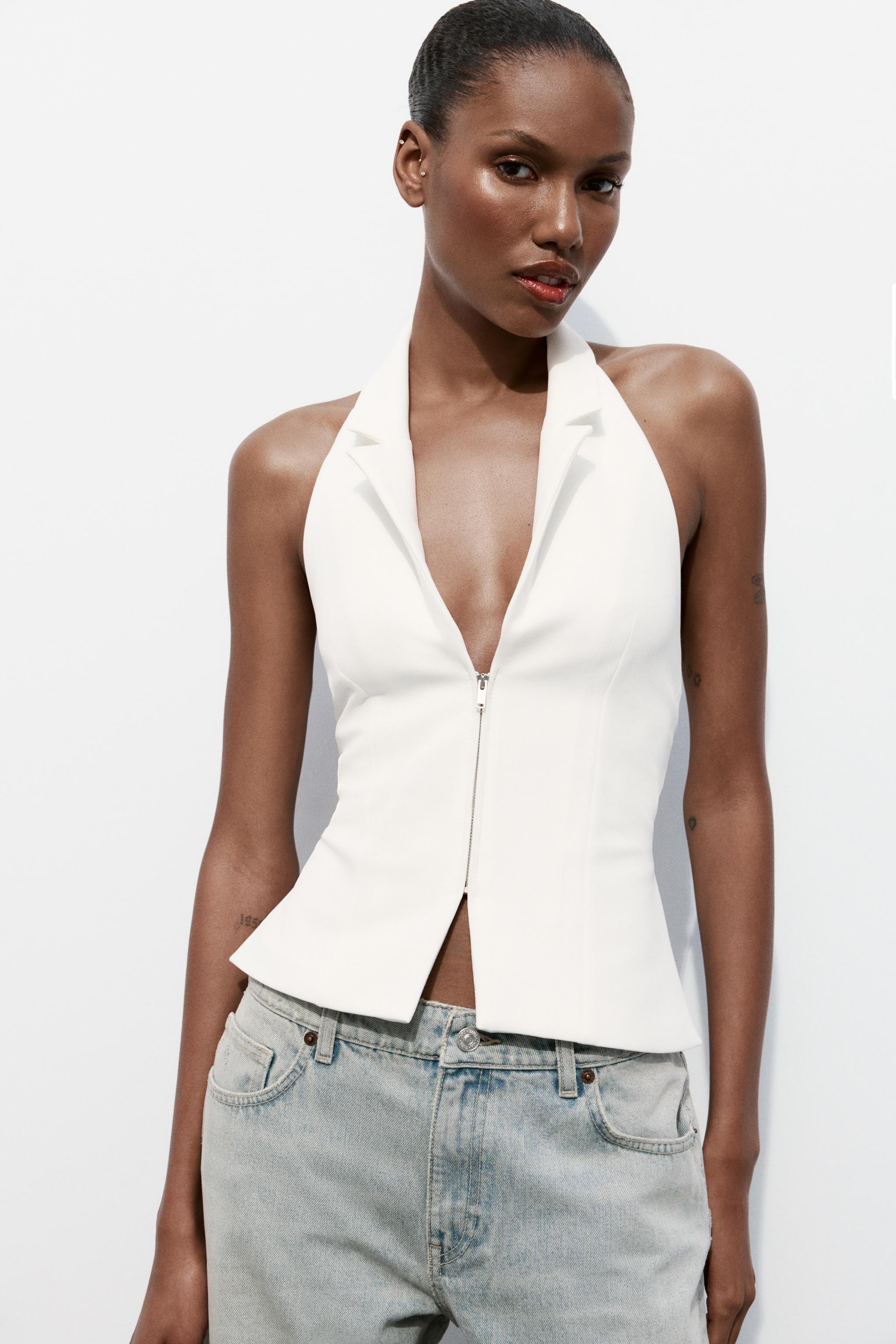 Body Blanco Zara Body ZARA De Tirantes Con Espalda Abierta Para Mujer Blanco Bodies Blancos Mujer