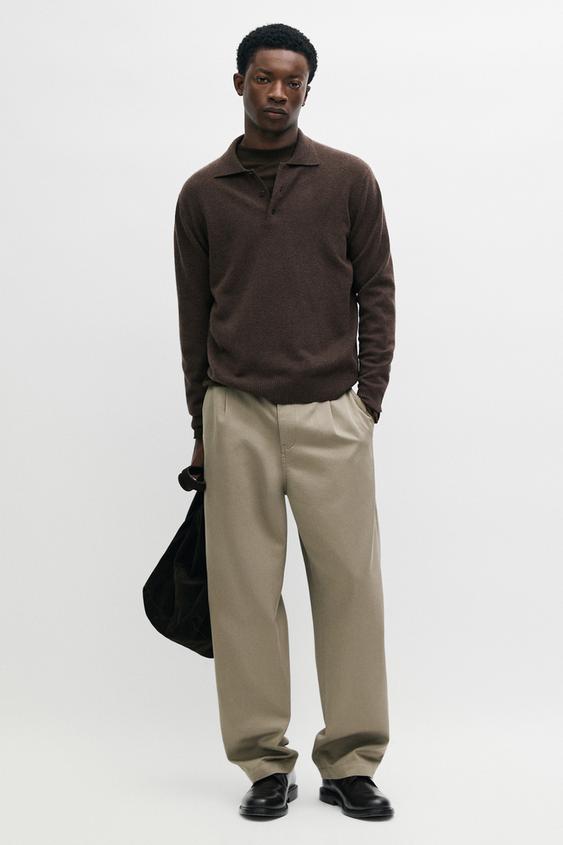Zara Relaxed fit pants with dart detail - Black gold - Image 0